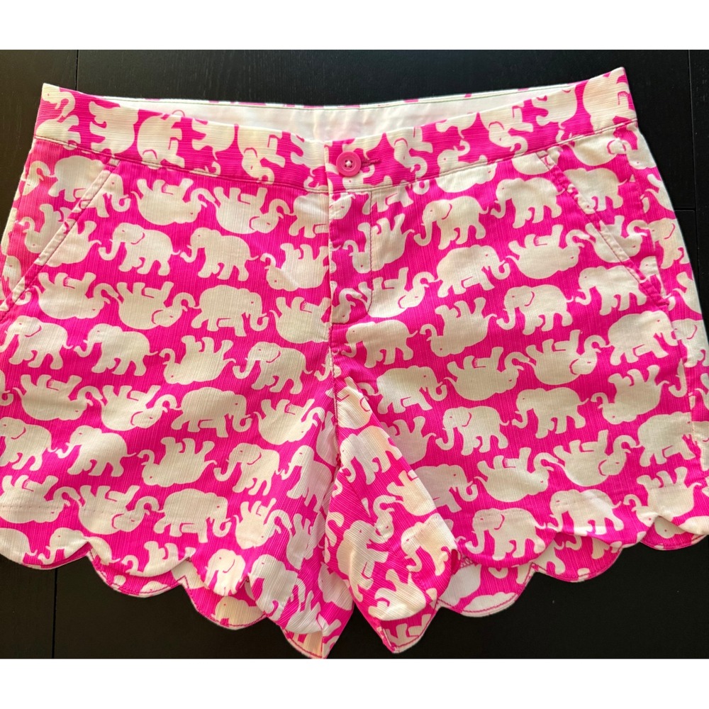 Lilly Pulitzer Buttercup Short Womens‎ 6 Elephant Tusk-in Sun Pink Scalloped Hem